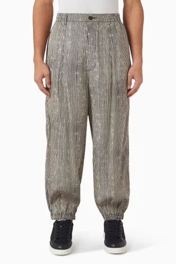 Geometric Print Pants in Viscose-blend