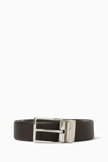 Reversible Belt in Saffiano Leather