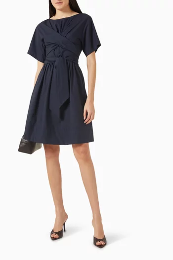 فستان بتصميم متقاطع قطن بوبلين