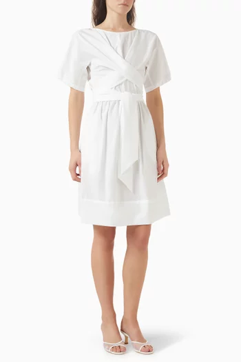 Criss-cross Dress in Cotton-poplin