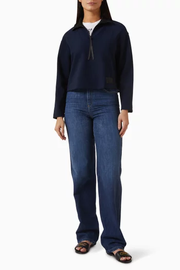 Half-zip Sweatshirt in Double Crepe