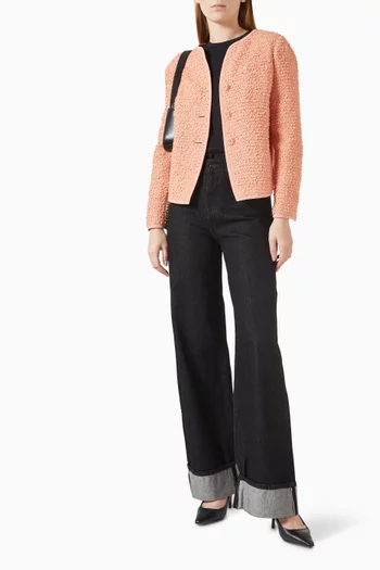 Collarless Jacket in Tweed