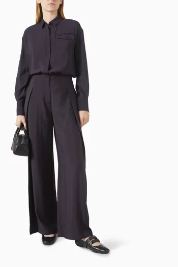 قميص بجيب خارجي مزيج رايون