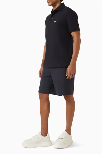 Eagle Logo Polo Shirt in Cotton Pique