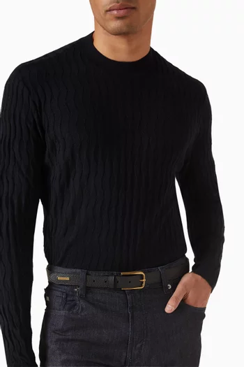 Classic Logo Belt in Palmellato Leather