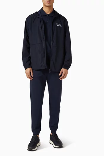 كنزة رياضية بغطاء رأس بشعار EA7‏ عاكس للضوء نايلون