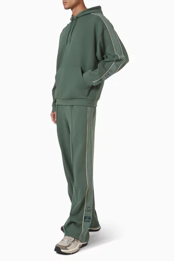 كنزة بغطاء رأس وشعار الماركة مزيج قطن