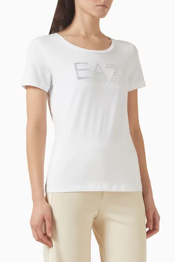 EA7 Logo T-shirt in Cotton-jersey