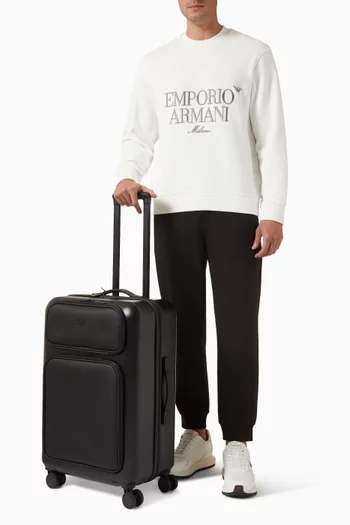 حقيبة جر متوسطة جلد سافيانو معاد تدويره