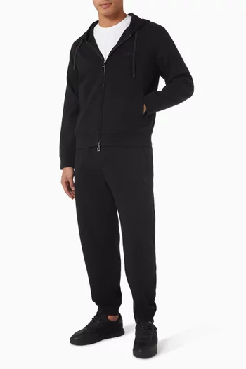 كنزة بغطء رأس بشعار الماركة جيرسيه مزدوج