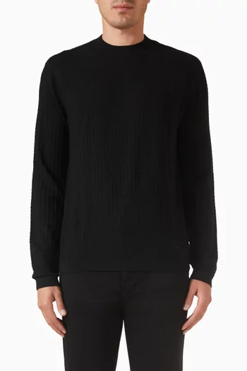 سترة محاكة بنقشة دياموند فانسي صوف