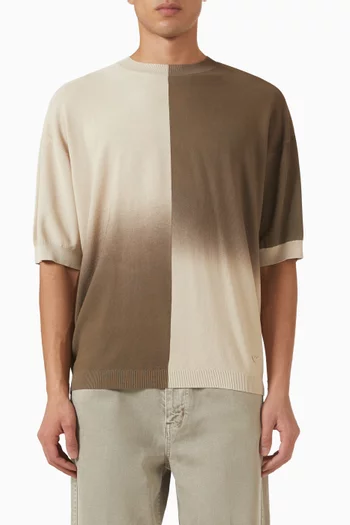 Colour-block Gradient T-shirt in Cotton