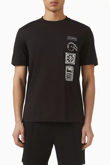 Postcard Print T-shirt in Cotton