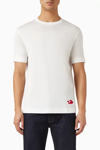 تي شيرت بشعار الماركة مزيج قطن