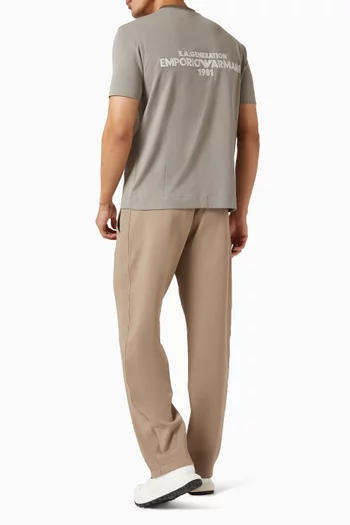 تي شيرت بشعار الماركة والنسر قطن