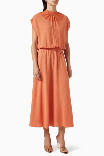 Waistband Knit Sleeveless Dress