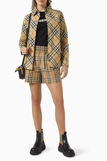 Check-print Shirt in Cotton