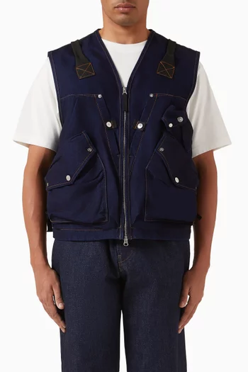Zip-up Vest in Cotton