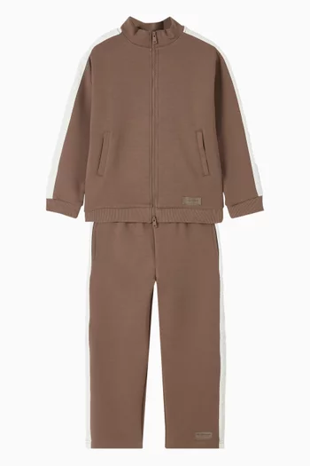 Embossed Contrast-panel Jacket in Organic Cotton-blend