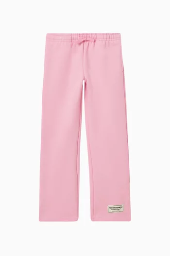 بنطال رياضي بقصة ساق مستقيمة واسعة مزيج قطن عضوي