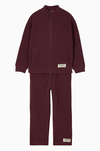 Zip-through Ribbed Lounge Jacket in Cotton