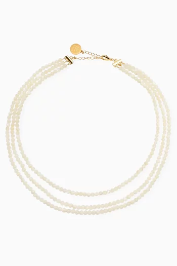 قلادة هالو مرصعة بعرق اللؤلؤ نحاس مطلي ذهب عيار 18