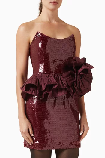 Nero Sequin-embellished Mini Dress