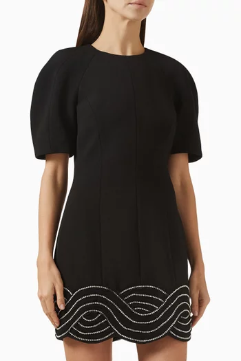 Bellatrix Embellished Mini Dress in Crepe