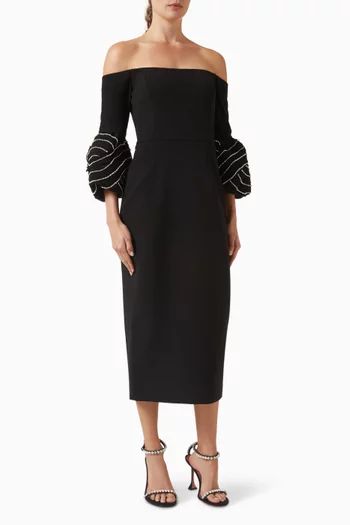 Bellatrix Off-shoulder Dress in Crepe