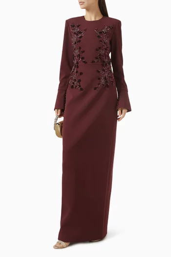 Lulee Embellished Gown in Crepe