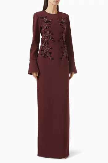 Lulee Embellished Gown in Crepe