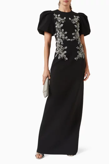 Zephyr Embellished Gown in Crepe
