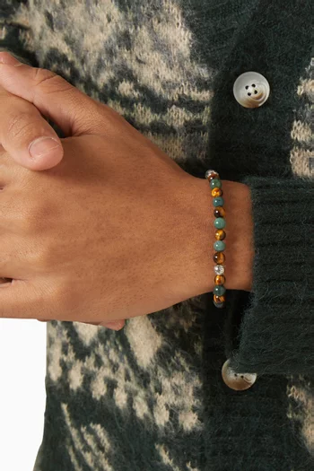 Tiger Eye & Aquatic Agate Bracelet
