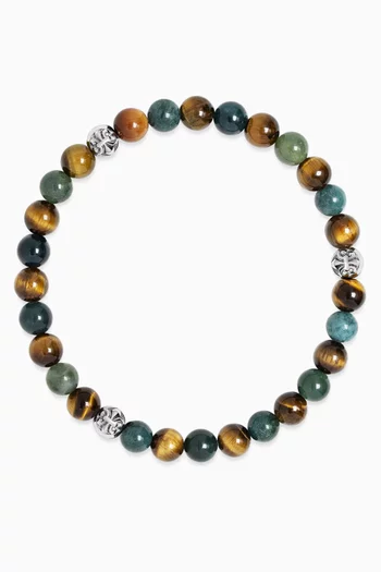 Tiger Eye & Aquatic Agate Bracelet