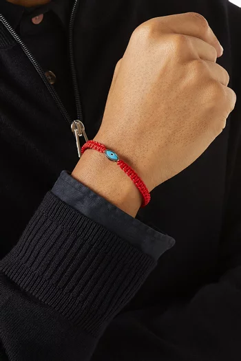 سوار بتصميم حبل بحلية عين الحسود فضة إسترلينية