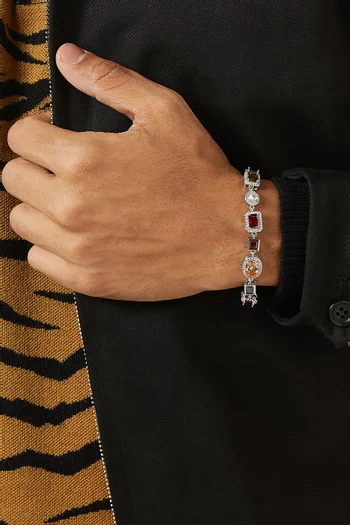 Gemstone Bracelet in Plated-brass