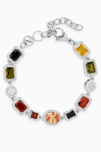 Gemstone Bracelet in Plated-brass