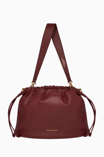 Charlotte Midi Drawstring Bag in Nappa Leather