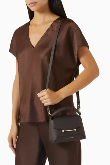 حقيبة نانو موزاييك بيد علوية جلد بارز الملمس