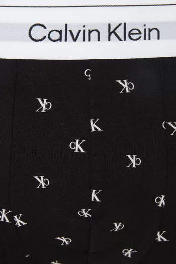 طقم بوكسر بشعار الماركة قطن مطاطي، 3 قطع