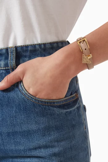 Logo Bracelet in Saffiano Leather