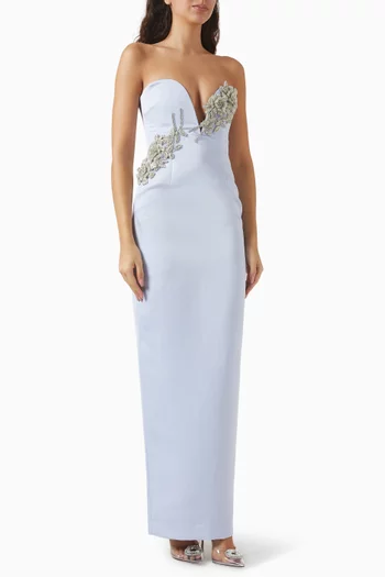 Luna Embellished Gown in Satin