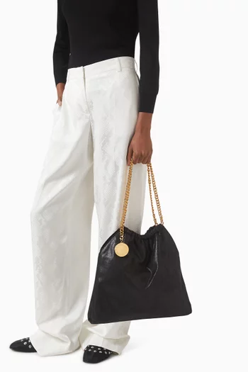 Medium Falabella Drawstring Bag in Shaggy Deer Fabric