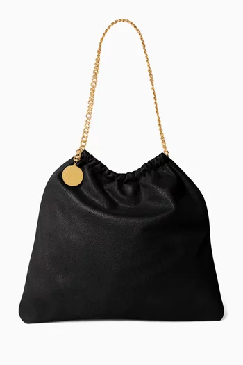 Medium Falabella Drawstring Bag in Shaggy Deer Fabric