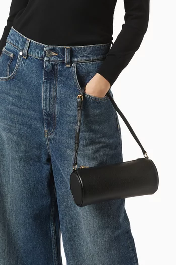 Logo Bowling Shoulder Bag in Faux Leather