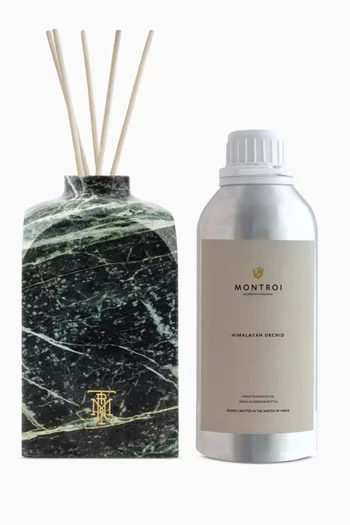 مجموعة موزع عطر هيمالايان أوركيد بتصميم مربع مغول جيد، 500 ملل