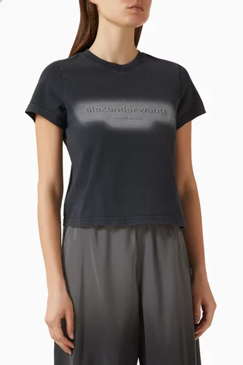 Embossed T-shirt in Cotton