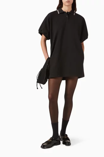 Relaxed-fit Polo Mini Dress in Cotton