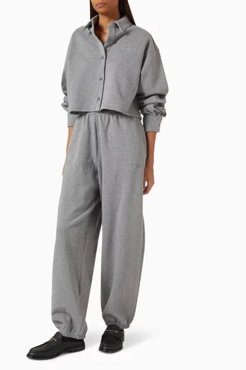 قميص قصير بأزرار قطن تيري