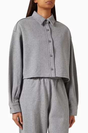 قميص قصير بأزرار قطن تيري